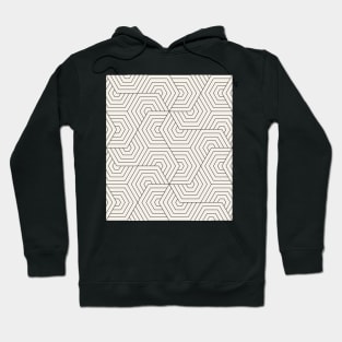 B&W Minimalist Geometric Retro Pattern Hoodie